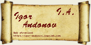 Igor Andonov vizit kartica